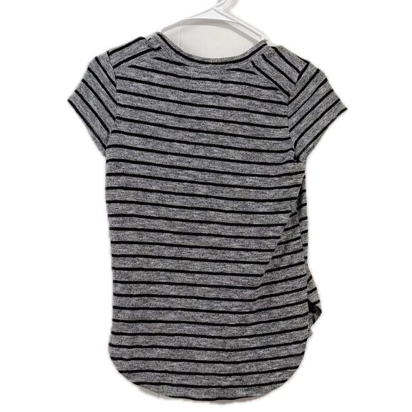 Love Fire Gray and Black Striped Short Sleeve Tee - Picture 2 of 4
